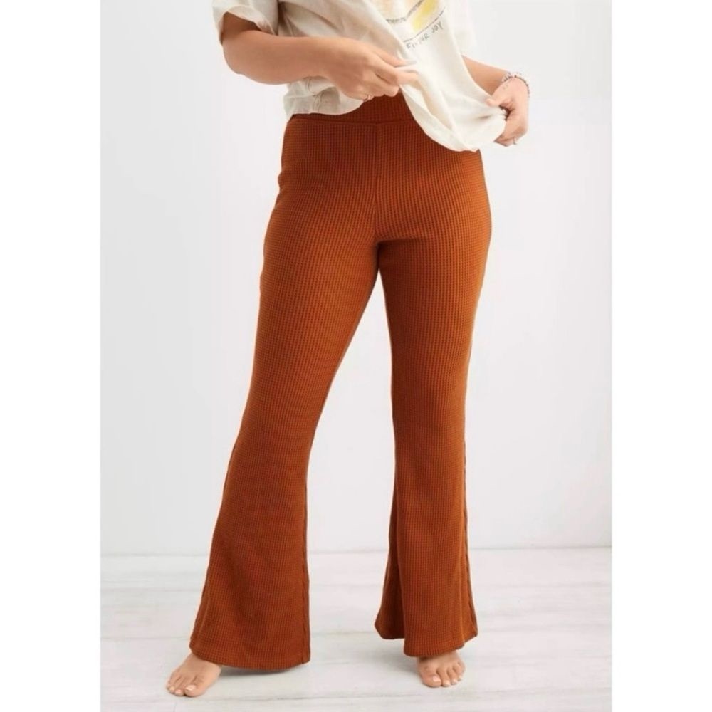 Aerie Waffle High Waisted Flare Pant